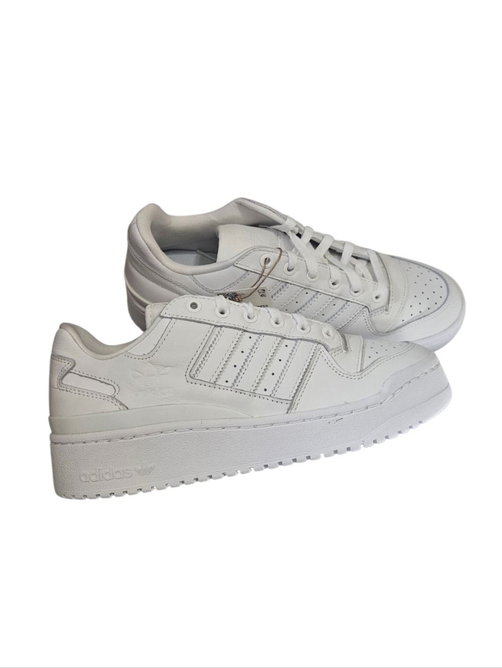 adidas Womens Forum Bold Stripes White Leather Sneakers NEW